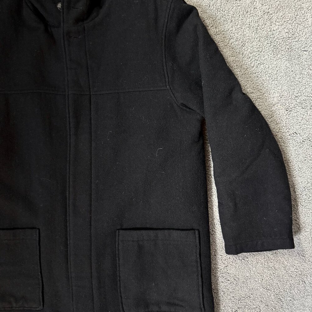 Vintage 1990's Eddie Bauer Men's Size Med. Wool-blend Hooded Duffle Coat - EUC - Picture 2 of 14
